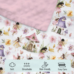 EyMzcod baby blanket purple flowers pattern enhances nursery decor and calm nap time.