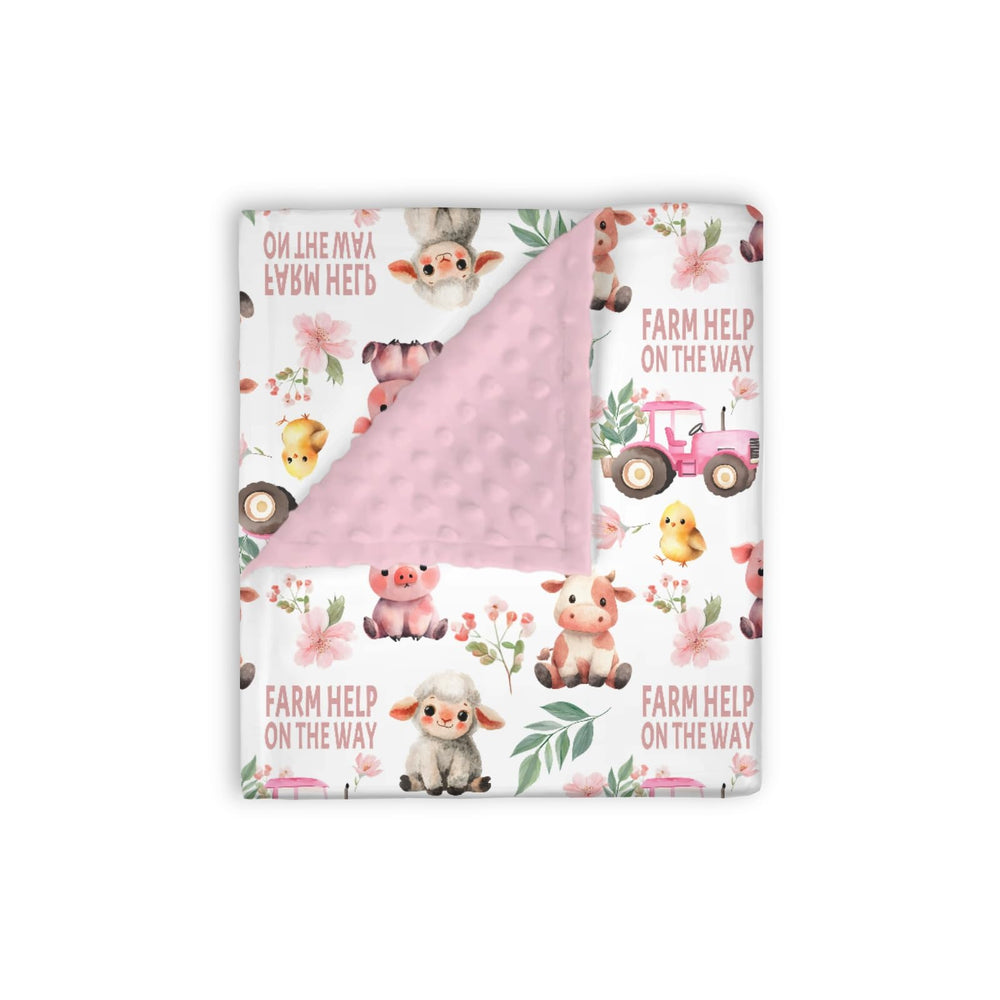 EyMzcod mink baby blanket featuring farm animals for cozy playtime warmth.