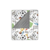 EyMzcod mink blanket soccer ball pattern provides cozy warmth for playtime and naps.