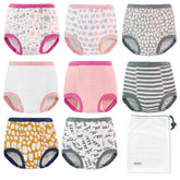 EZ Moms 8-pack potty training underwear front view showing breathable cotton fabric
