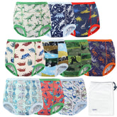 EZ Moms dinosaur-pattern training underwear front view for confident potty transition.