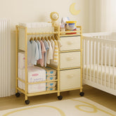 EZ2LIVE bamboo diaper caddy cart side view for organized nursery storage.