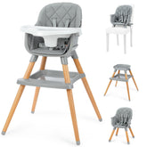 Ezebaby 6 in 1 high chair full-seat demonstrates stable base for peaceful mealtimes.