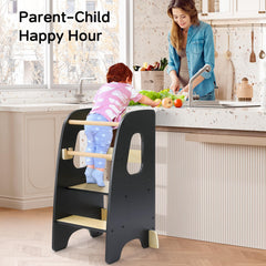 Ezebaby removable-rail toddler stool offers added protection or rail-free use.
