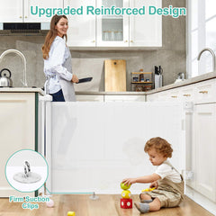 EZIGO metal pull rings anchor the gate securely to the floor.