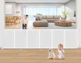 EZIGO upgrade-150-inch retractable gate shows flexible width for large openings.