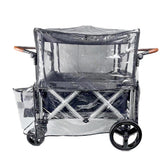 Ezkindheit big stroller rain cover closed shields kids from rain and wind during outings.