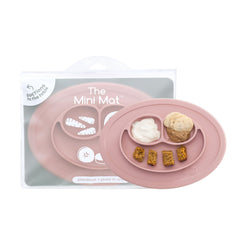 ezpz Mini Mat Blush suction placemat stabilizes meals for self-feeding.
