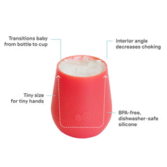 ezpz Tiny Cup Coral interior angle guides gentle, steady flow.