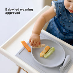 ezpz Tiny Plate dishwasher-safe for quick cleanup after meals.