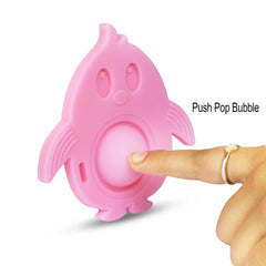 EZTOTZ Popz teether dimple-pop close-up highlighting reusable silicone fun