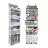 EZVERY door hanging storage organizer top view showing three-bin layout for quick access
