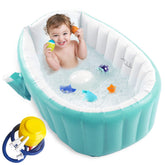 EZYCOK inflatable baby bathtub green full view for portable bath time