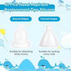 Fabbay gourd-shape nasal aspirator tip ideal for sticky mucus.