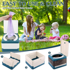 Fabulas portable potty splash-proof front design helps prevent spills
