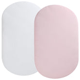 Fadacudan muslin bassinet sheet white close-up, ultra-soft texture for delicate newborn skin.