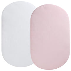 Fadacudan muslin bassinet sheet white close-up, ultra-soft texture for delicate newborn skin.