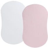 Fadacudan muslin bassinet sheet white-pink fits snugly and feels incredibly soft.