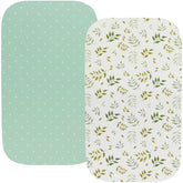 Fadacudan waterproof bassinet sheets pack setup showing snug fit for oval mattresses.