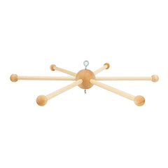 Faddare round-ball wooden mobile hanger with soft curves for calming crib decor.