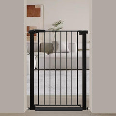 Fairy Baby 38in extra tall gate blocks climbing in hallways.