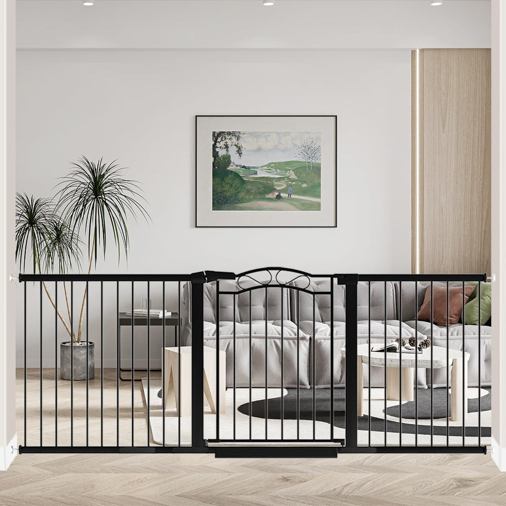 Fairy Baby 81.9-84.6 inch gate extended to fit wide openings safely.