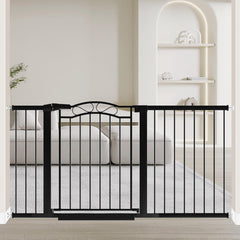 Fairy Baby extra-wide gate door in black keeps kids and pets safe at entryways.