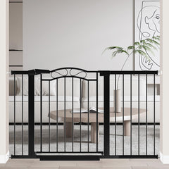 Fairy Baby extra-wide gate with door closed demonstrates secure fit for busy households.