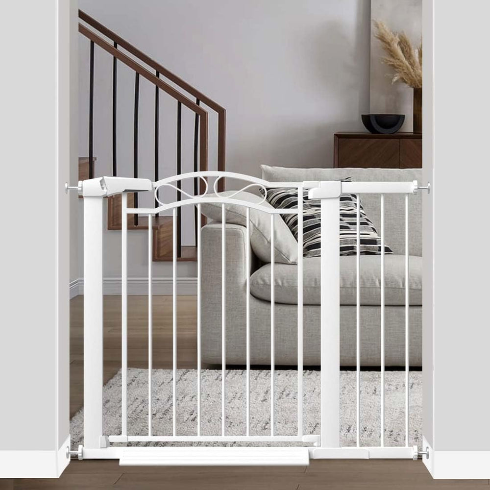 Fairy Baby gate installation shows easy doorway fit without screws for flexible room openings