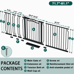 Fairy Baby gate metal durable design emphasizes sturdy barrier for indoor-outdoor use