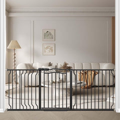 Fairy Baby gate wide doorway 71-81 in enables versatile doorway containment for kids and pets