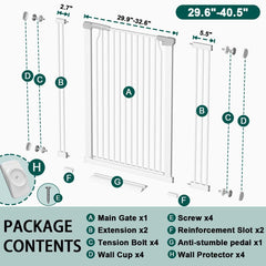 Fairy Baby metal pressure-mounted gate shown in doorway