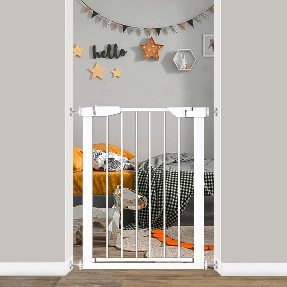Fairy Baby narrow gate on stairs shows secure toddler containment