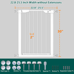 Fairy Baby narrow gate in doorway with slim white design for tight spaces