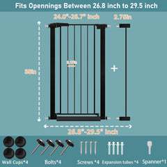 Fairy Baby narrow gate width adjustment scale demonstrates fit from 26.8 to 29.5 inches