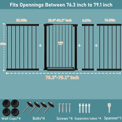 Fairy Baby width-adjustable gate spans wide doorway for flexible safety.