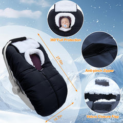 Fairy Baby winter car seat cover privacy coverage shields sun and onlookers.