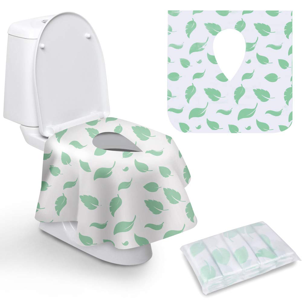 Famard toilet seat covers green leaf packaging for hygienic travel