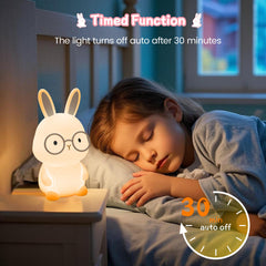 Famiduo rechargeable bunny lamp lasts long on a single 1200mAh charge.