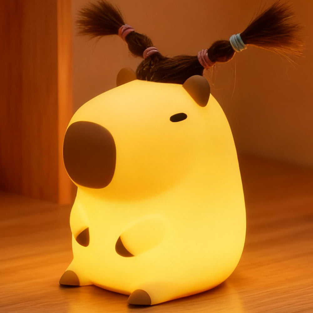 FAMIDUO capybara night light shows hair-style design for creative play at bedtime
