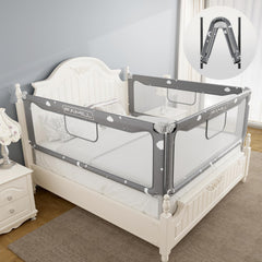 FAMILL bed rail star design and 54-inch length for quick, easy assembly in small spaces.