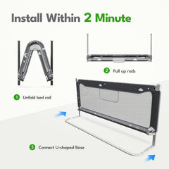 FAMILL bed rail universal fit supports twin, queen, king beds across sizes.