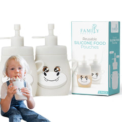 Family Fruits hippo pouch with wide opening for easy filling and cleaning