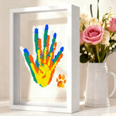 Family Handprint Kit wooden frame for a timeless family print display.