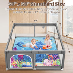 FAMOPLAY Folding-design baby mat folds flat for portable use.