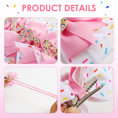 Fancheer handmade bow with multiple alligator clips for flexible styling