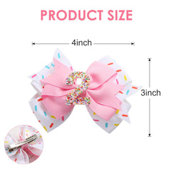 Fancheer donut-style bow with glitter for party pigtails