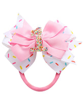 Fancheer birthday hair bow with ice cream theme adds festive flair for first birthdays.