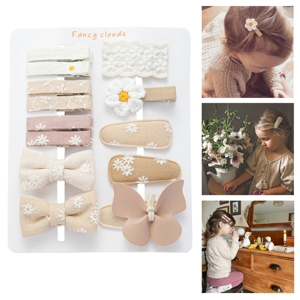 Fancy Clouds 13-piece hair clips with bows and butterflies for everyday styling.