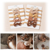 Fancy Clouds baby bows assortment in earth tones for everyday outfits.